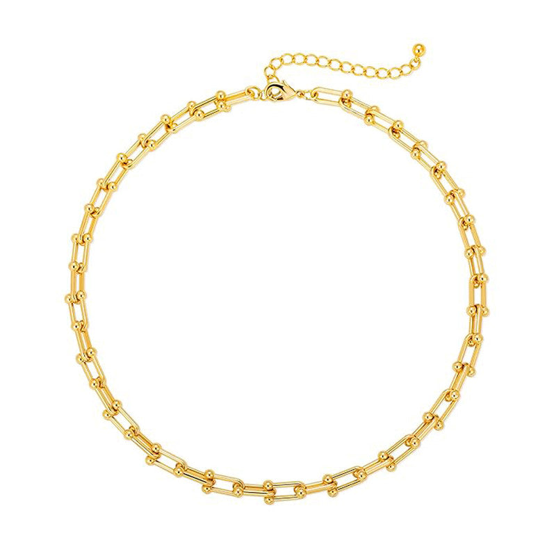 Jewels Galaxy Gold Plated Anti Tarnish Stainless Steel Rope Themed Necklace (Thin Chain)