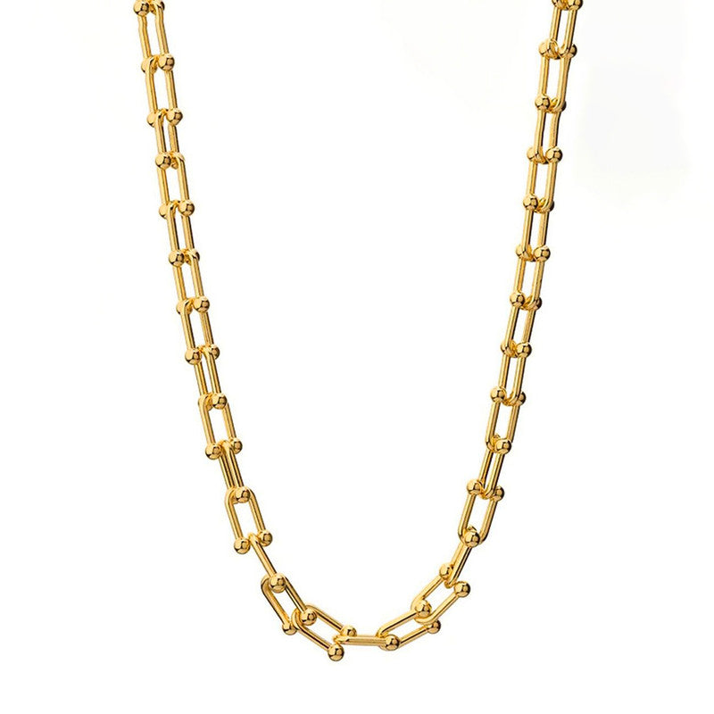Jewels Galaxy Gold Plated Anti Tarnish Stainless Steel Rope Themed Necklace (Thin Chain)