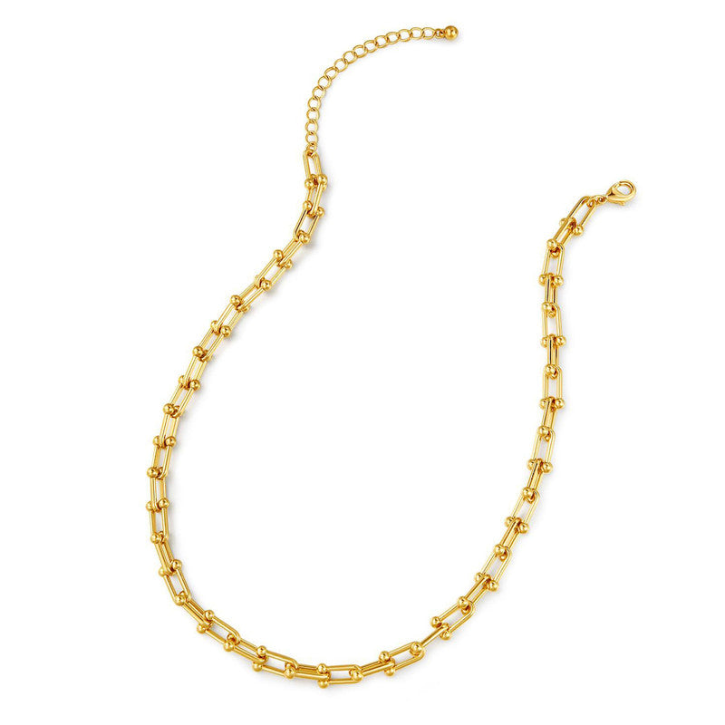 Jewels Galaxy Gold Plated Anti Tarnish Stainless Steel Rope Themed Necklace (Thin Chain)