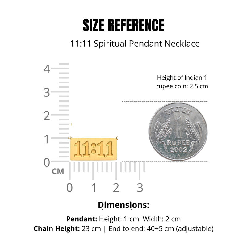 Jewels Galaxy Gold-Plated Anti Tarnish 11:11 Angel Make a Wish Stainless Steel Pendant
