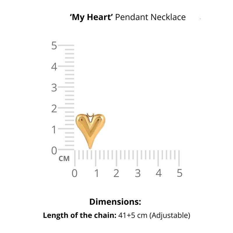 Jewels Galaxy Gold-Plated Anti Tarnish Heart themed Stainless Steel Pendant
