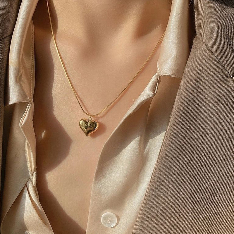 Jewels Galaxy Gold-Plated Anti Tarnish Heart Themed Pendant
