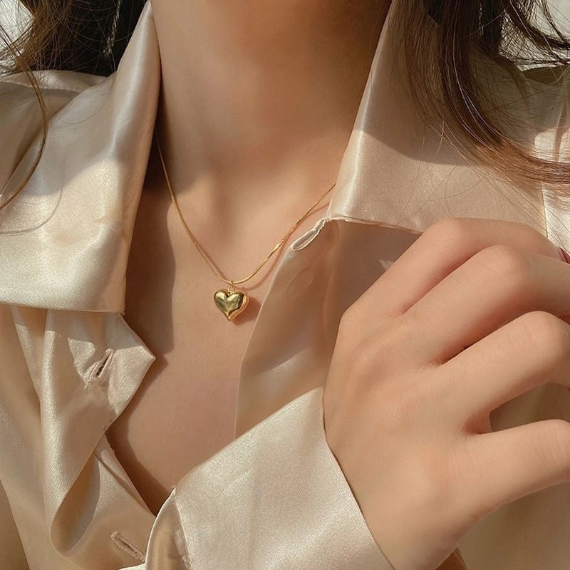 Jewels Galaxy Gold-Plated Anti Tarnish Heart Themed Pendant