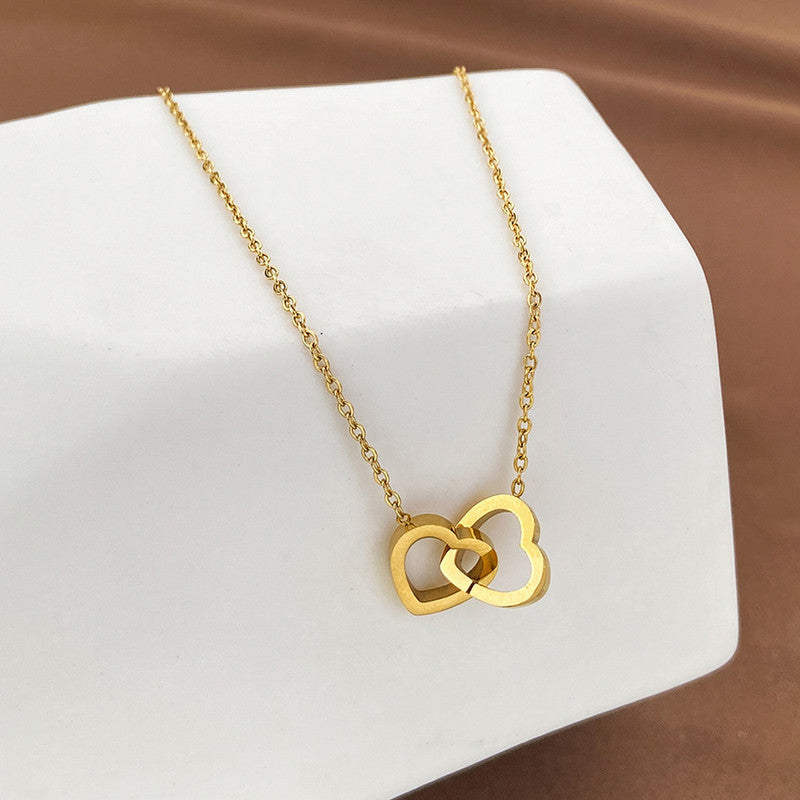 Jewels Galaxy Gold-Plated Anti Tarnish Heart Themed Pendant