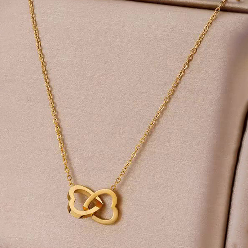 Jewels Galaxy Gold-Plated Anti Tarnish Heart Themed Pendant