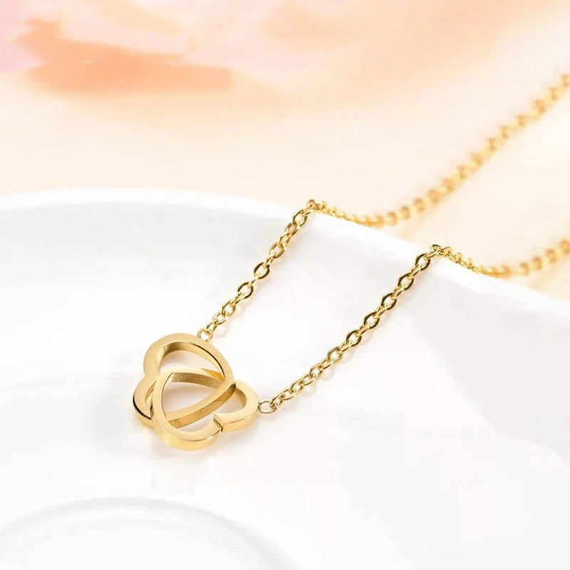 Jewels Galaxy Gold-Plated Anti Tarnish Heart Themed Pendant