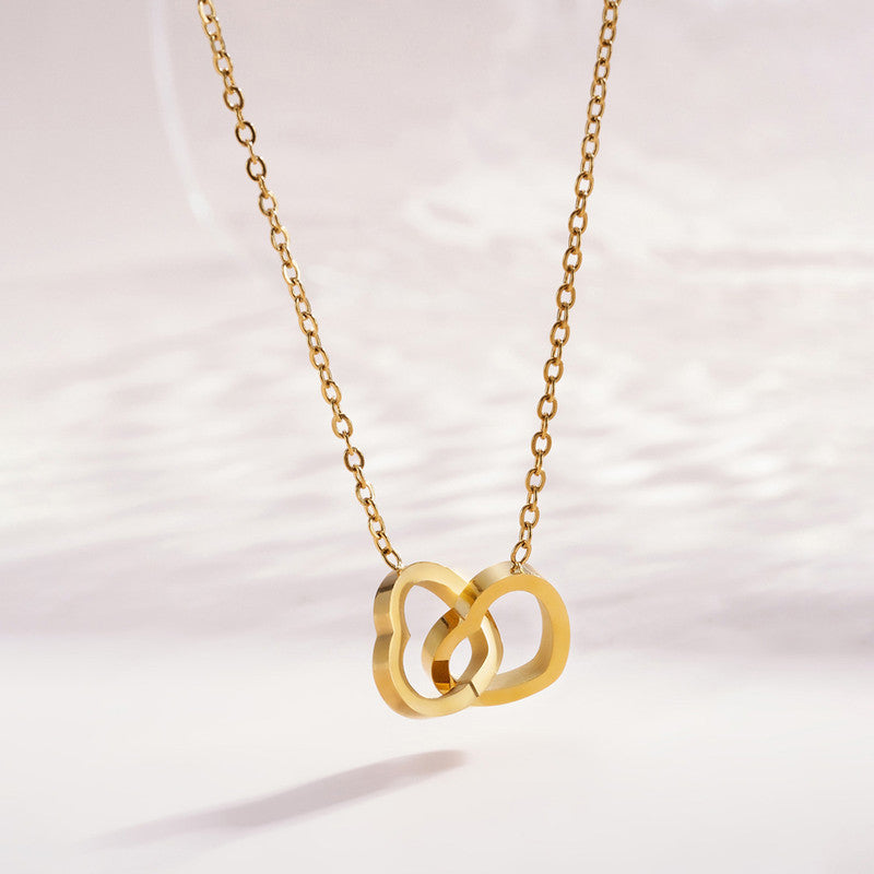 Jewels Galaxy Gold-Plated Anti Tarnish Heart Themed Pendant