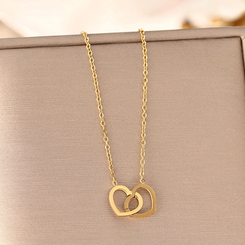 Jewels Galaxy Gold-Plated Anti Tarnish Heart Themed Pendant
