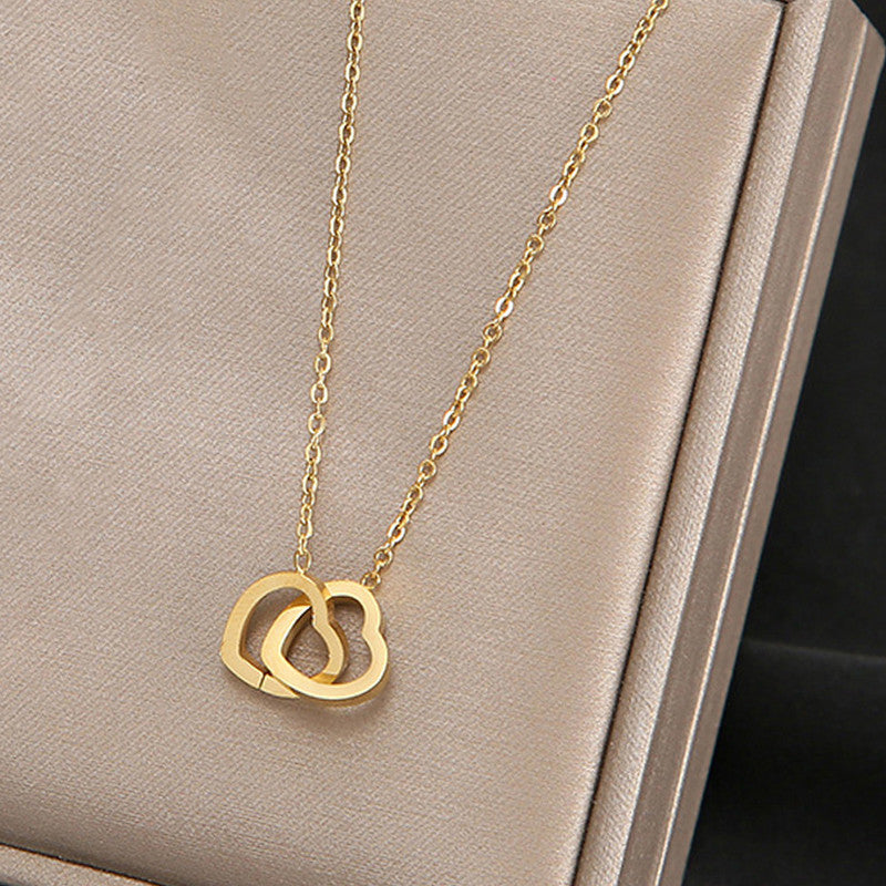 Jewels Galaxy Gold-Plated Anti Tarnish Heart Themed Pendant