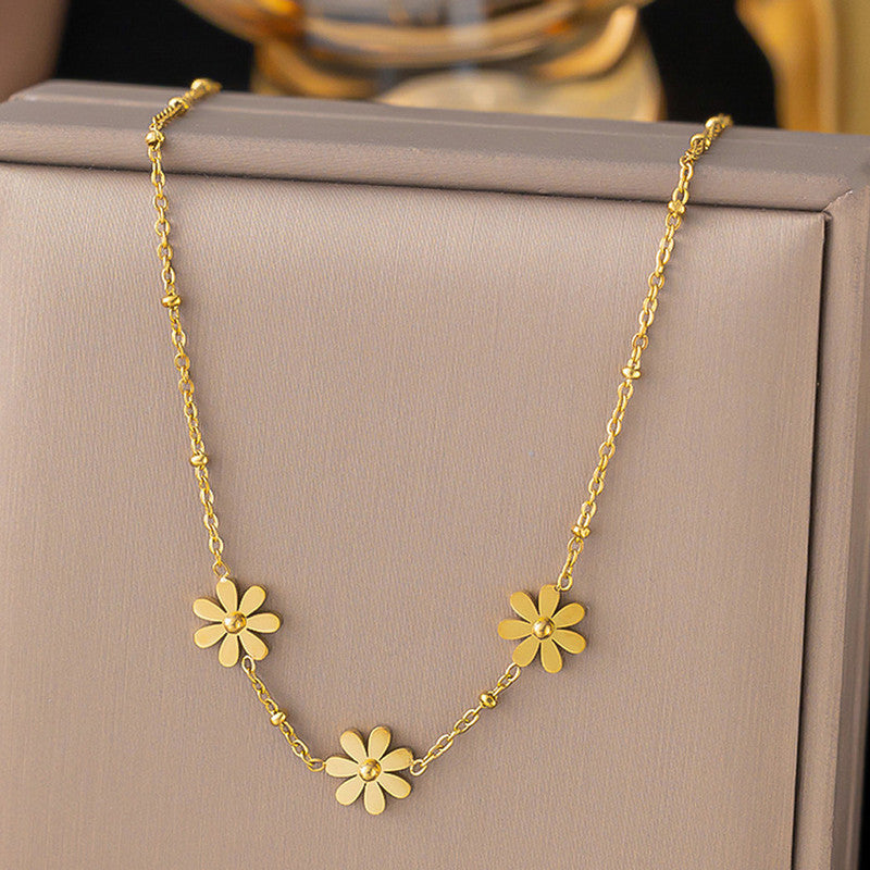Jewels Galaxy Gold-Plated Anti Tarnish Floral Themed Pendant