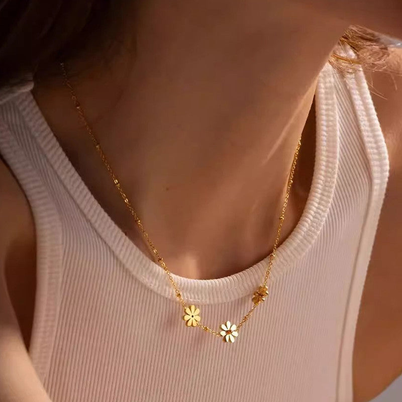 Jewels Galaxy Gold-Plated Anti Tarnish Floral Themed Pendant