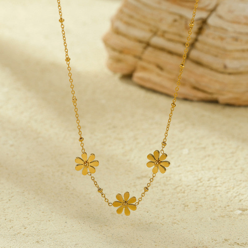 Jewels Galaxy Gold-Plated Anti Tarnish Floral Themed Pendant