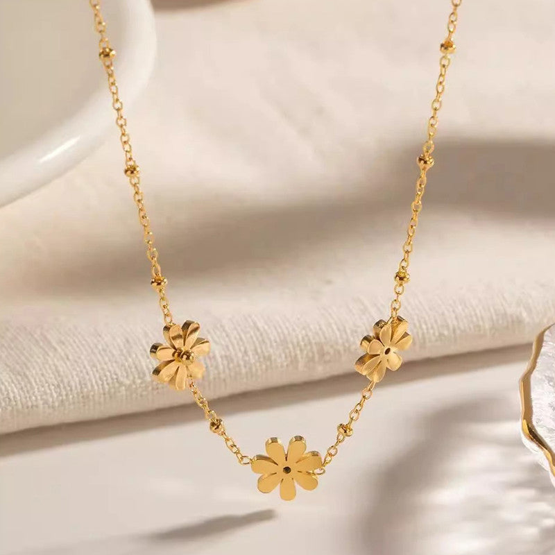 Jewels Galaxy Gold-Plated Anti Tarnish Floral Themed Pendant