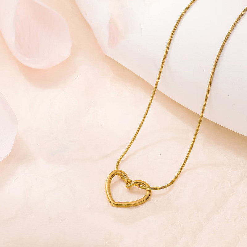 Jewels Galaxy Gold-Plated Anti Tarnish Heart Themed Pendant