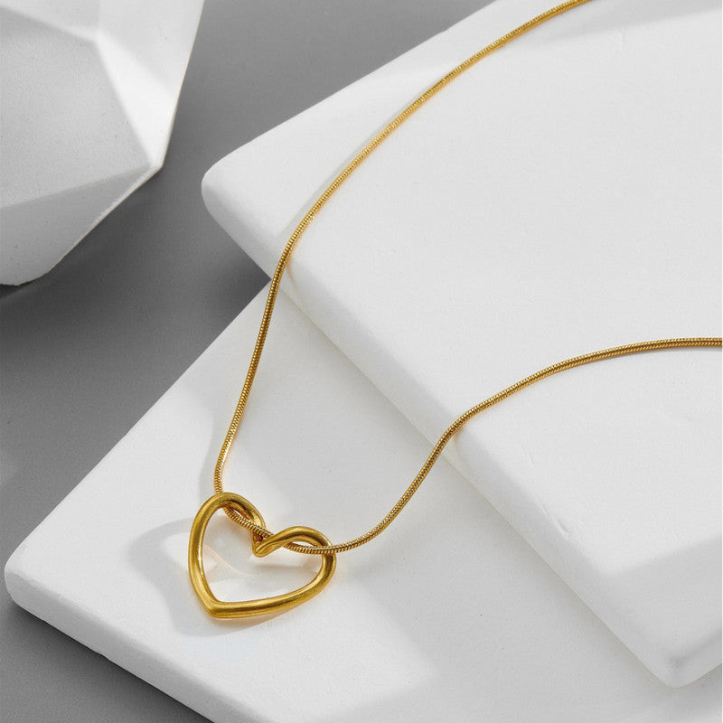 Jewels Galaxy Gold-Plated Anti Tarnish Heart Themed Pendant