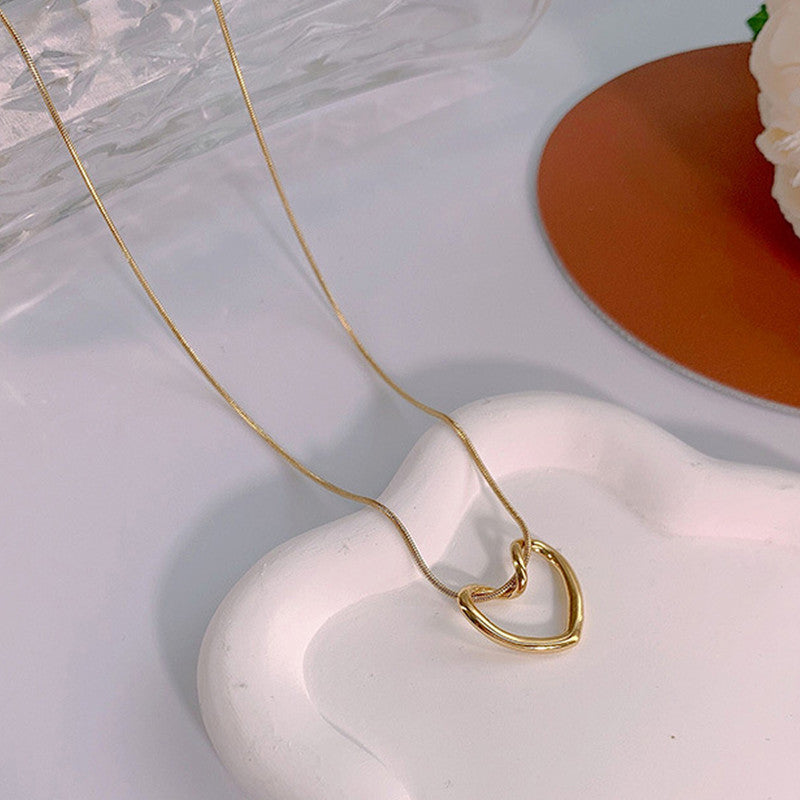 Jewels Galaxy Gold-Plated Anti Tarnish Heart Themed Pendant