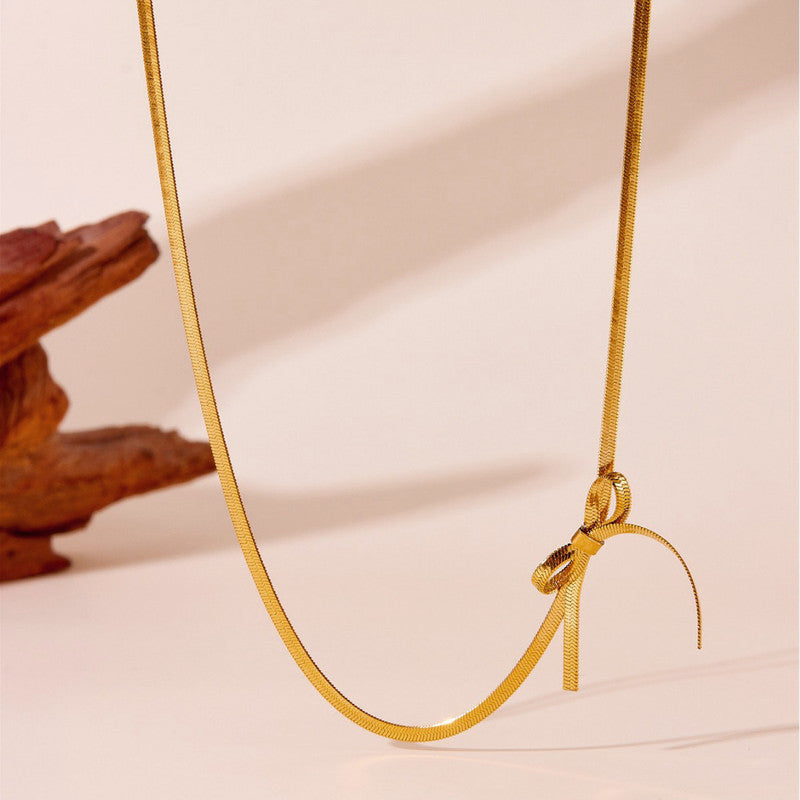 Jewels Galaxy Gold-Plated Anti Tarnish Infinity Bow Choker Necklace