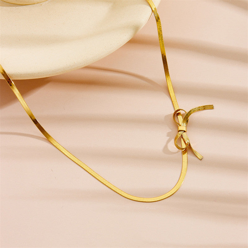 Jewels Galaxy Gold-Plated Anti Tarnish Infinity Bow Choker Necklace