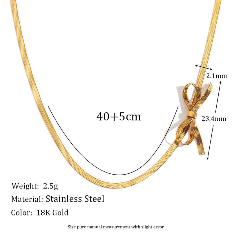 Jewels Galaxy Gold-Plated Anti Tarnish Infinity Bow Choker Necklace