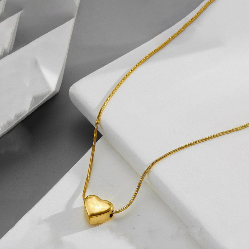 Jewels Galaxy Gold-Plated Anti Tarnish Heart Themed Pendant