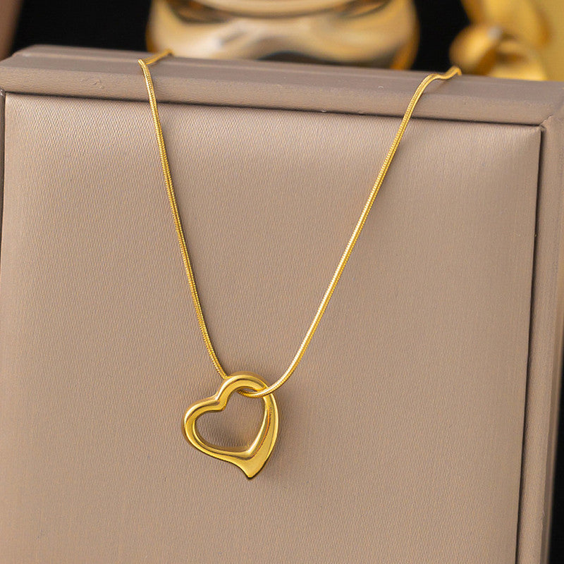Jewels Galaxy Gold-Plated Anti Tarnish Heart Themed Pendant