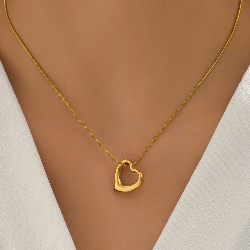 Jewels Galaxy Gold-Plated Anti Tarnish Heart Themed Pendant