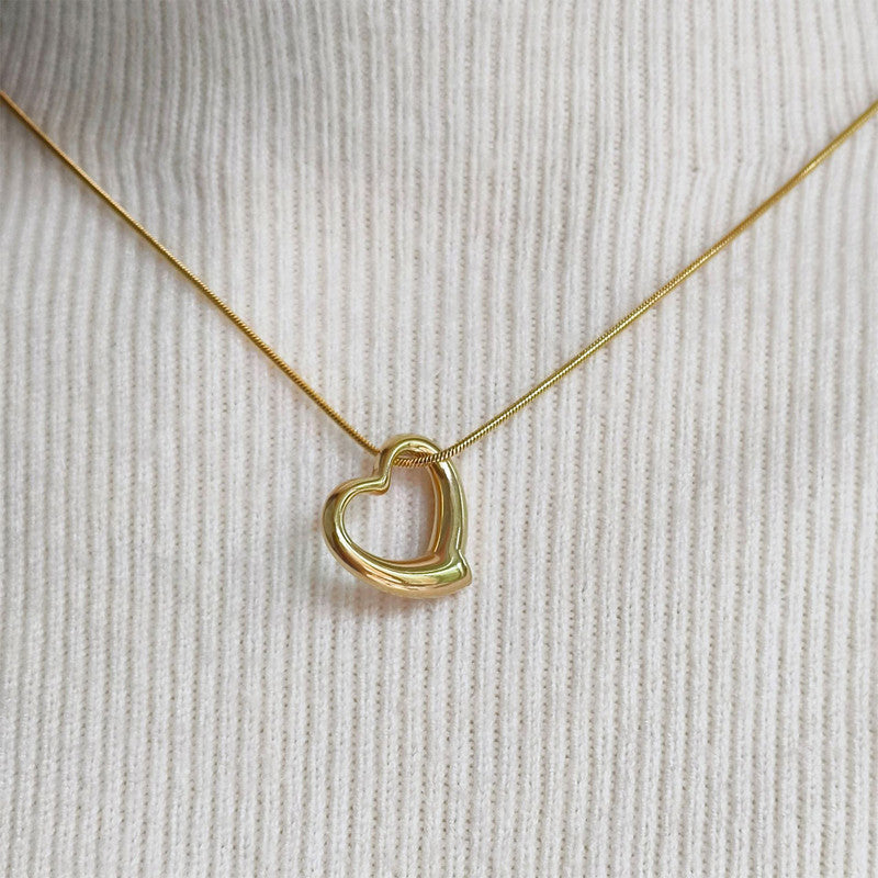 Jewels Galaxy Gold-Plated Anti Tarnish Heart Themed Pendant