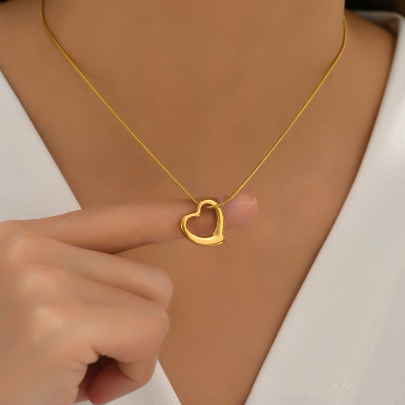 Jewels Galaxy Gold-Plated Anti Tarnish Heart Themed Pendant