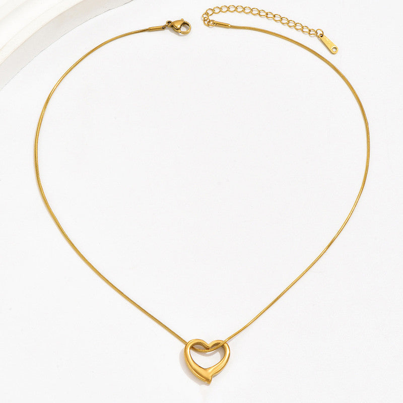 Jewels Galaxy Gold-Plated Anti Tarnish Heart Themed Pendant