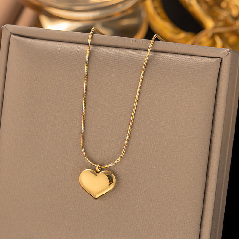 Jewels Galaxy Gold-Plated Anti Tarnish Heart Themed Pendant