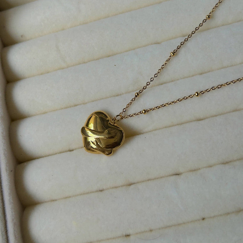 Jewels Galaxy Gold-Plated Anti Tarnish Heart Themed Pendant