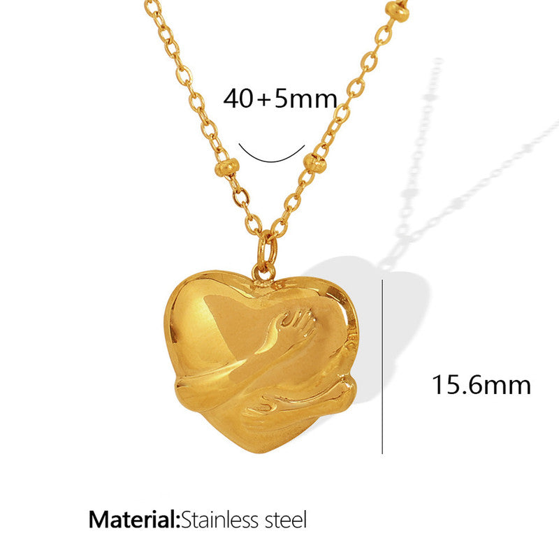 Jewels Galaxy Gold-Plated Anti Tarnish Heart Themed Pendant