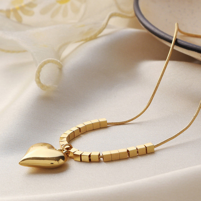Jewels Galaxy Gold-Plated Anti Tarnish Heart Themed Pendant