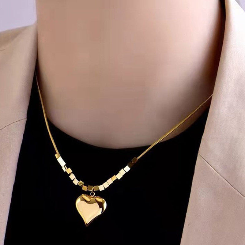 Jewels Galaxy Gold-Plated Anti Tarnish Heart Themed Pendant