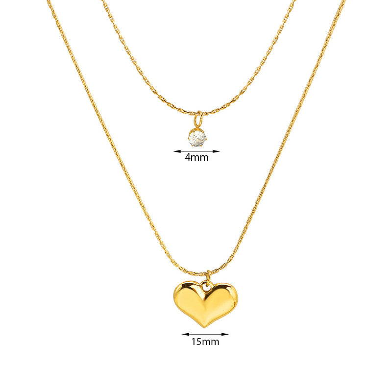 Jewels Galaxy Gold-Plated Anti Tarnish Heart Themed Layered Pendant