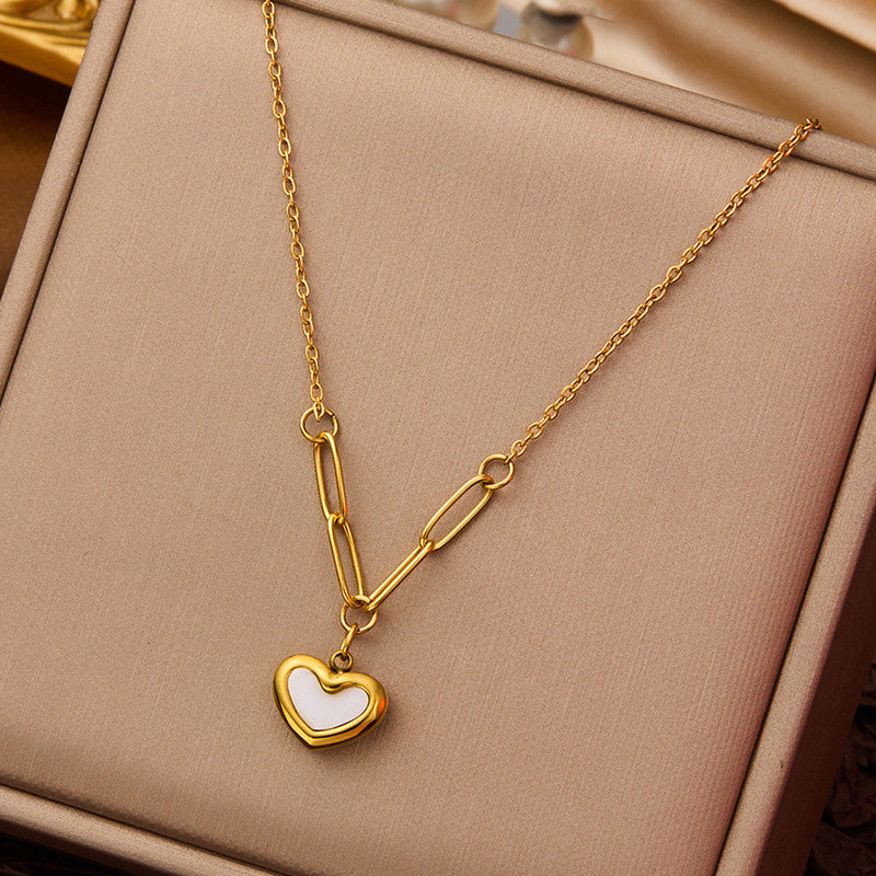 Jewels Galaxy Gold-Plated Anti Tarnish Heart Themed Pendant