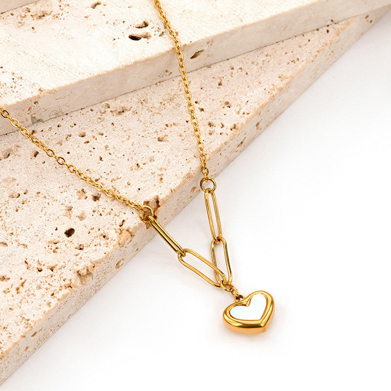 Jewels Galaxy Gold-Plated Anti Tarnish Heart Themed Pendant