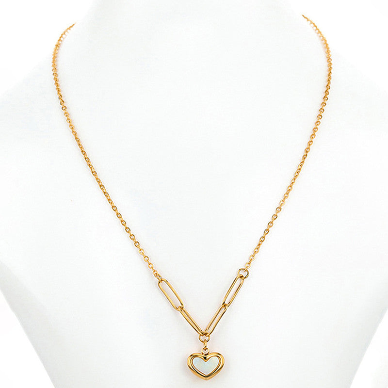 Jewels Galaxy Gold-Plated Anti Tarnish Heart Themed Pendant