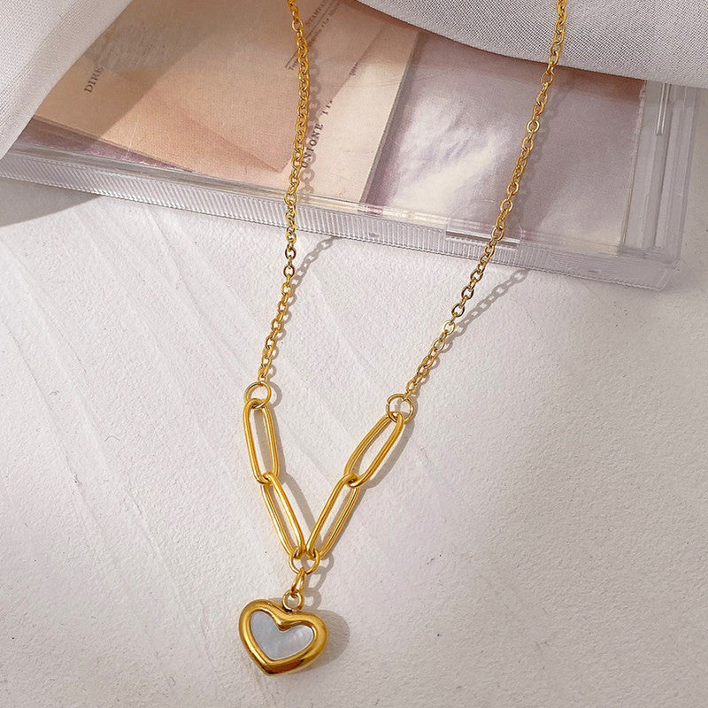 Jewels Galaxy Gold-Plated Anti Tarnish Heart Themed Pendant