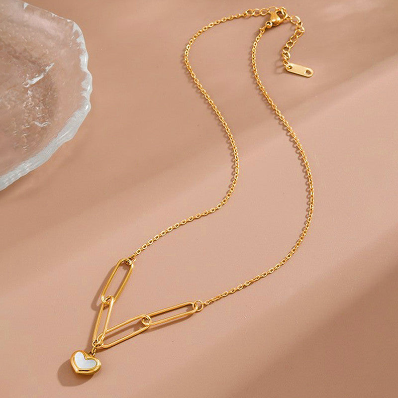 Jewels Galaxy Gold-Plated Anti Tarnish Heart Themed Pendant