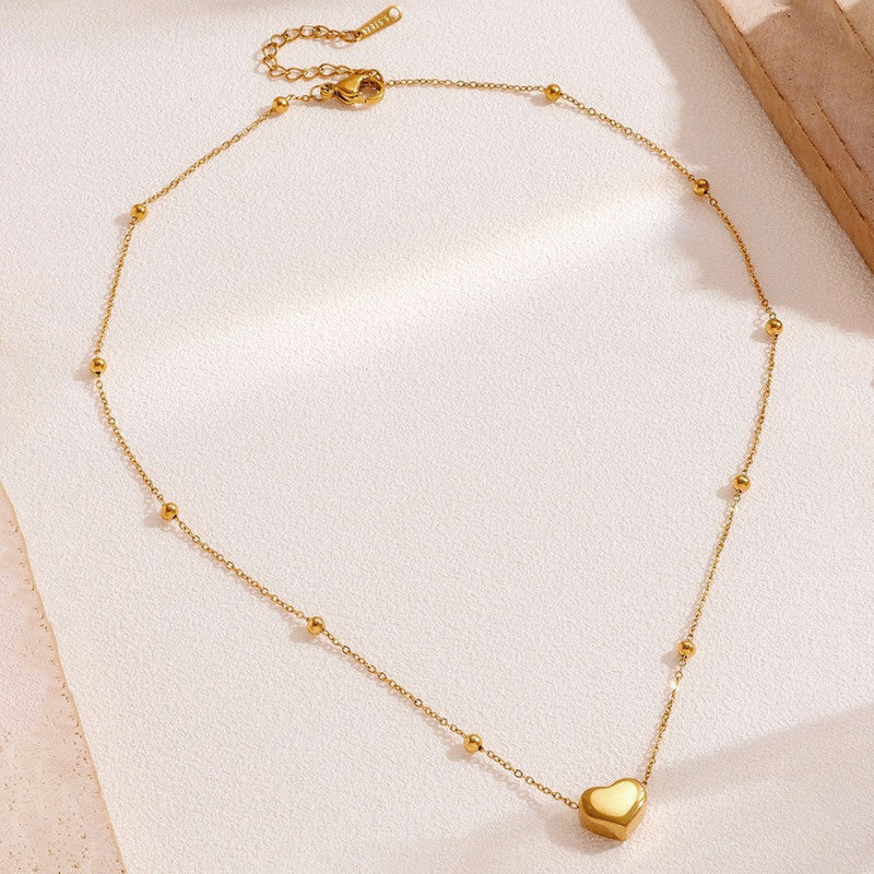 Jewels Galaxy Gold-Plated Anti Tarnish Heart Themed Pendant