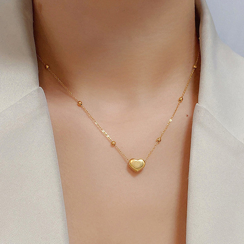 Jewels Galaxy Gold-Plated Anti Tarnish Heart Themed Pendant