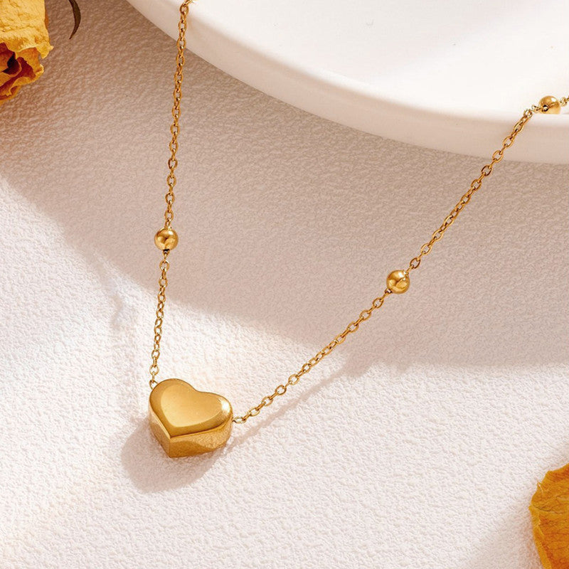 Jewels Galaxy Gold-Plated Anti Tarnish Heart Themed Pendant