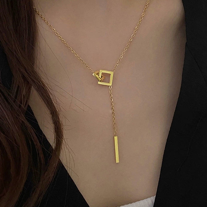 Jewels Galaxy Gold-Plated Anti Tarnish Geometric Pendant