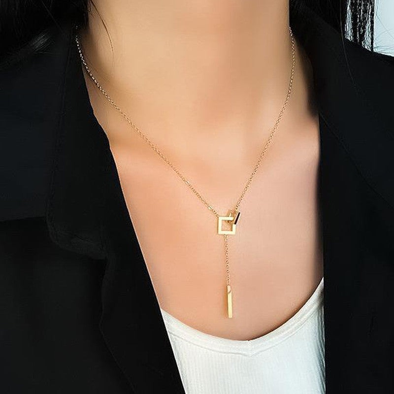Jewels Galaxy Gold-Plated Anti Tarnish Geometric Pendant