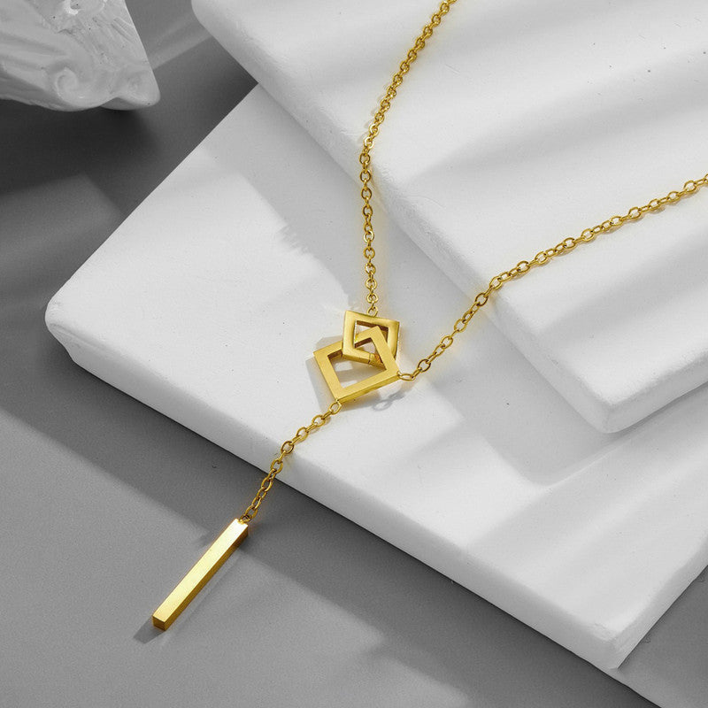 Jewels Galaxy Gold-Plated Anti Tarnish Geometric Pendant