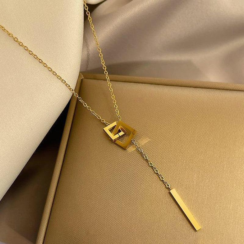 Jewels Galaxy Gold-Plated Anti Tarnish Geometric Pendant