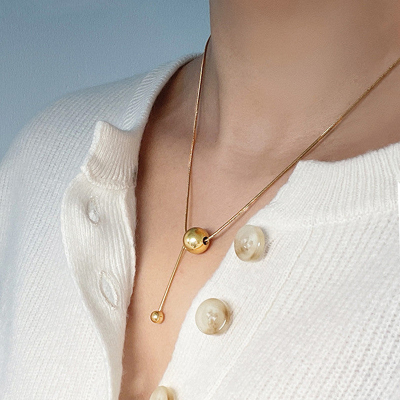Jewels Galaxy Gold-Plated Anti Tarnish Spherical Pendant