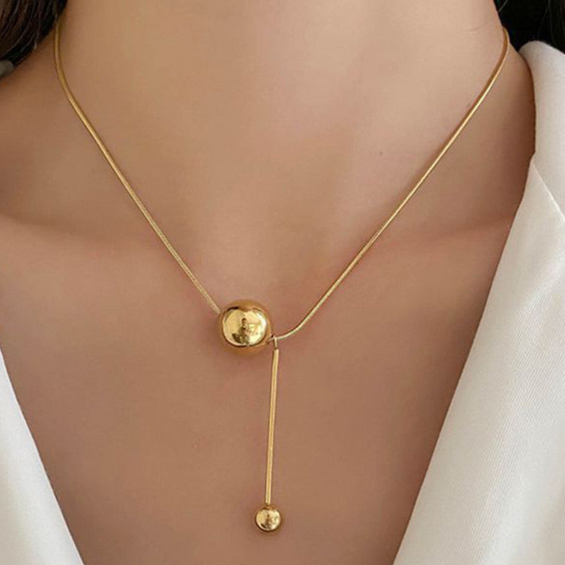 Jewels Galaxy Gold-Plated Anti Tarnish Spherical Pendant