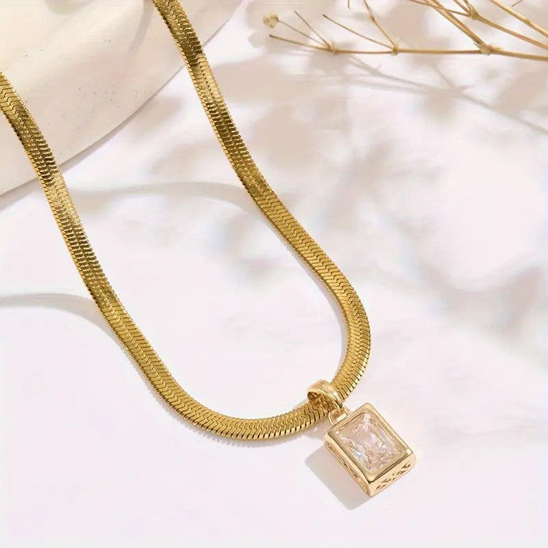 Jewels Galaxy Gold-Plated Anti Tarnish Gold-Toned Geometric Pendant